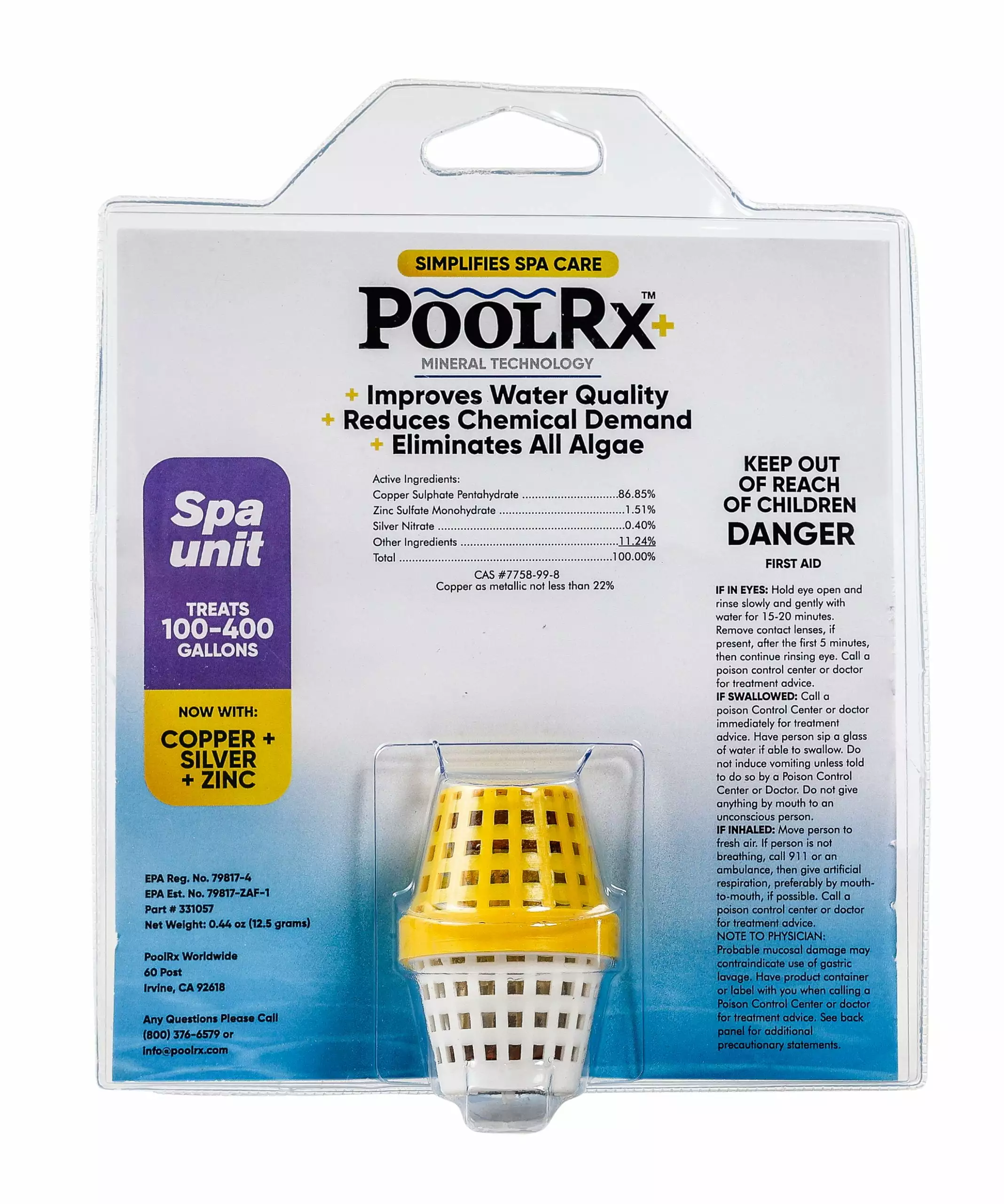 PoolRx Yellow Spa Unit Treats 100-400 Gallons - Swimming Pools, Pool ...