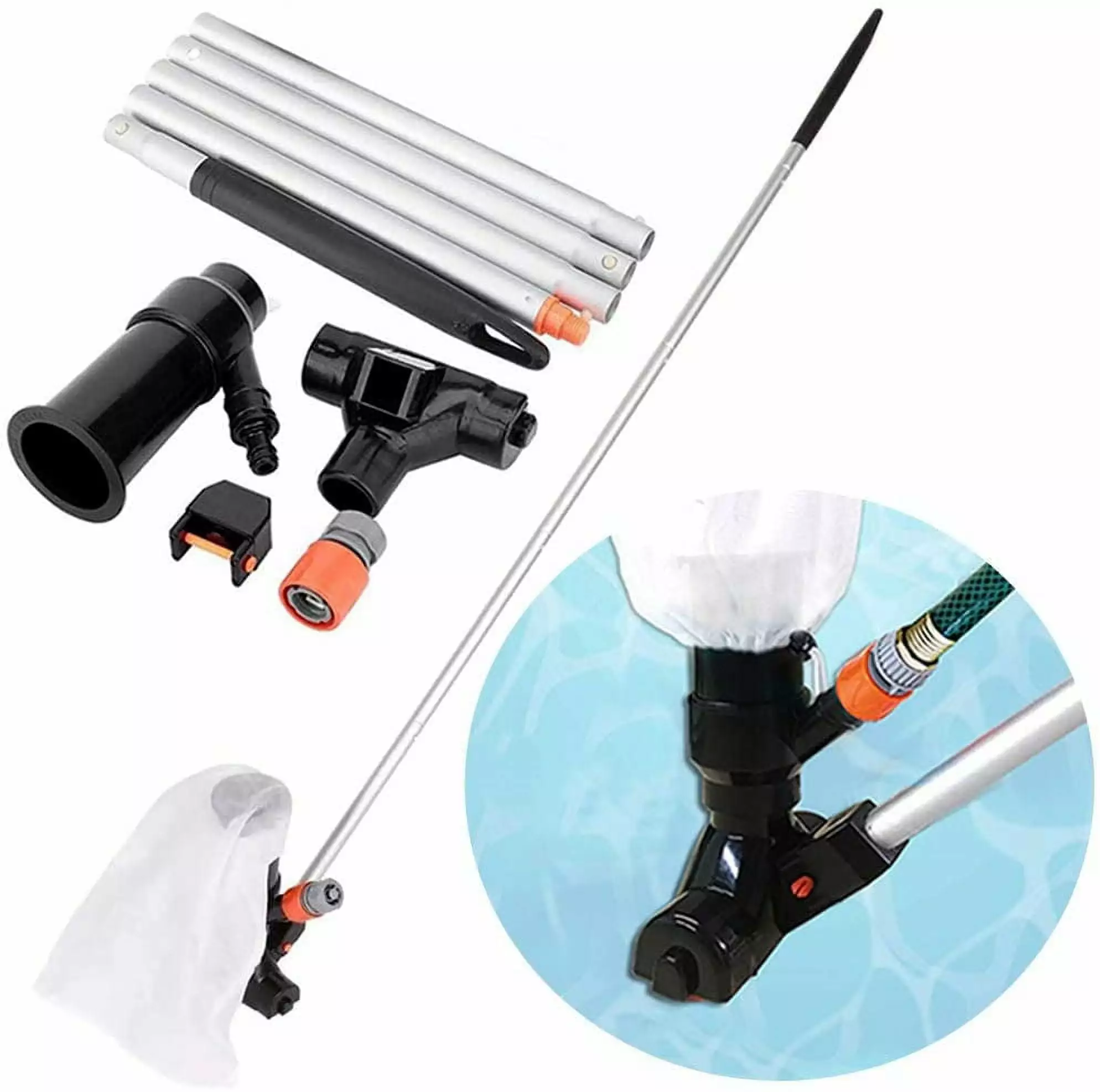 Portable Jet Pool Vacuum - Handheld Manual Portable Summer Waves Pool ...